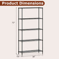 Set of 2 5-Tier Metal Storage Shelving Unit with V-Shaped Wire Rack