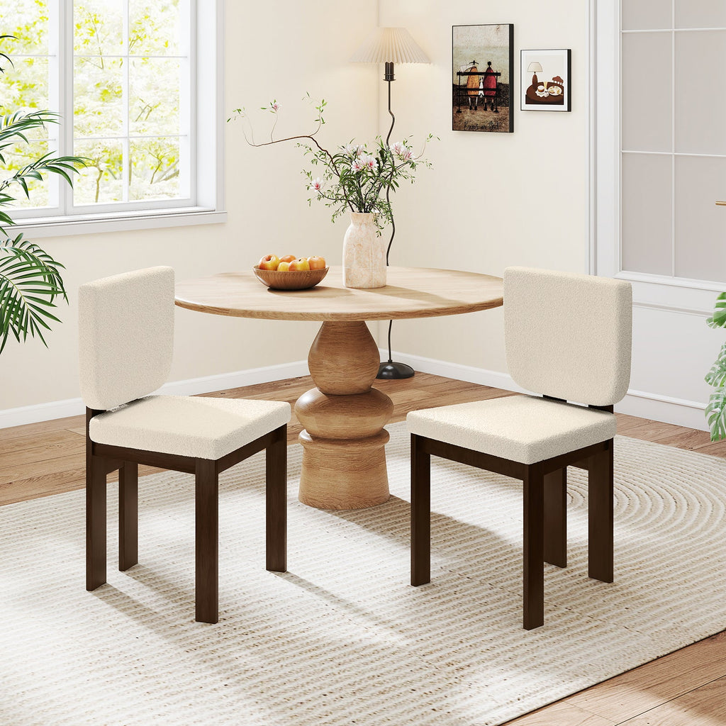 Wooden Dining Chair Set of 2 with Rubber Wood Legs