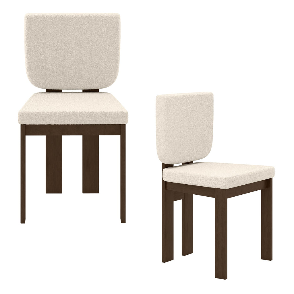 Wooden Dining Chair Set of 2 with Rubber Wood Legs