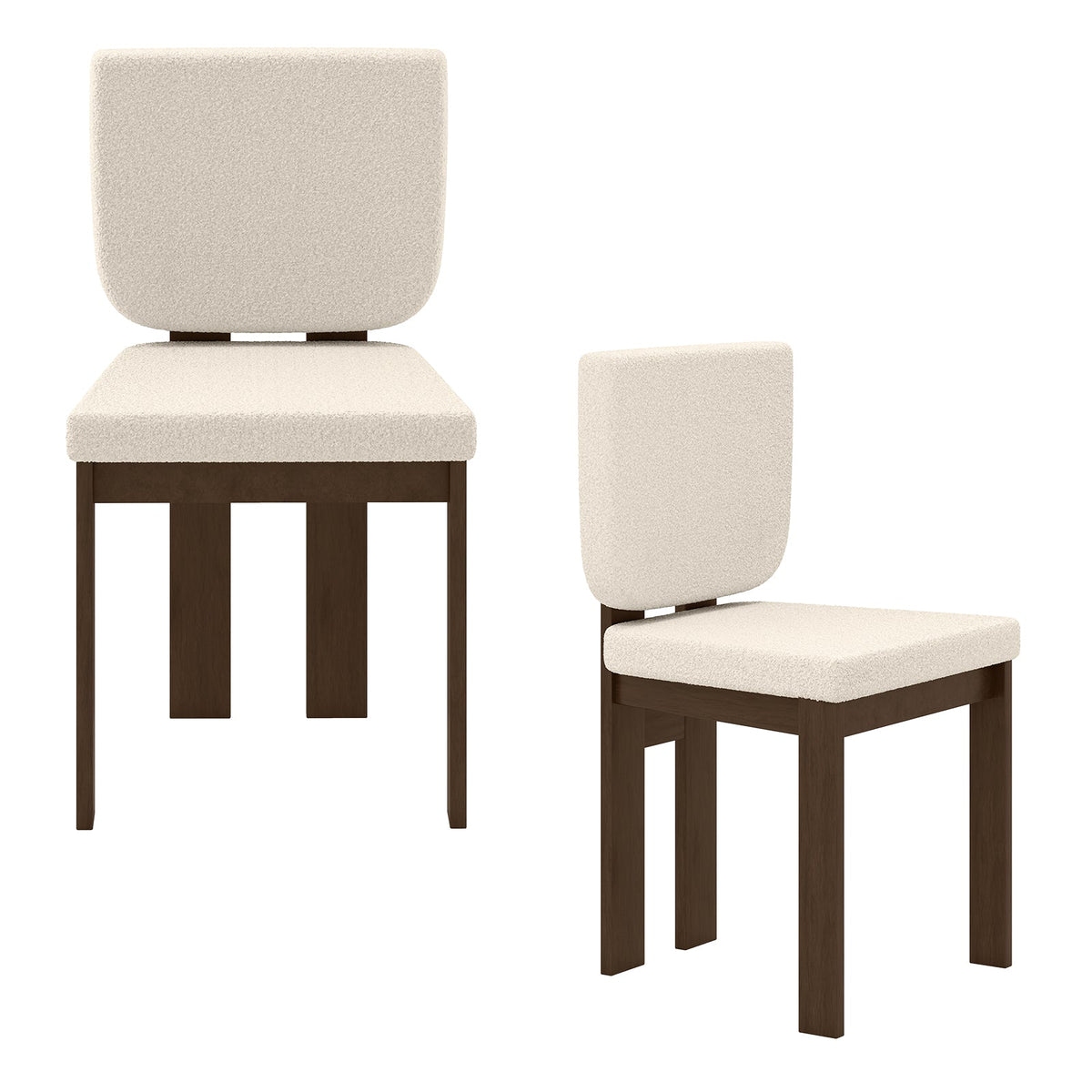Wooden Dining Chair Set of 2 with Rubber Wood Legs