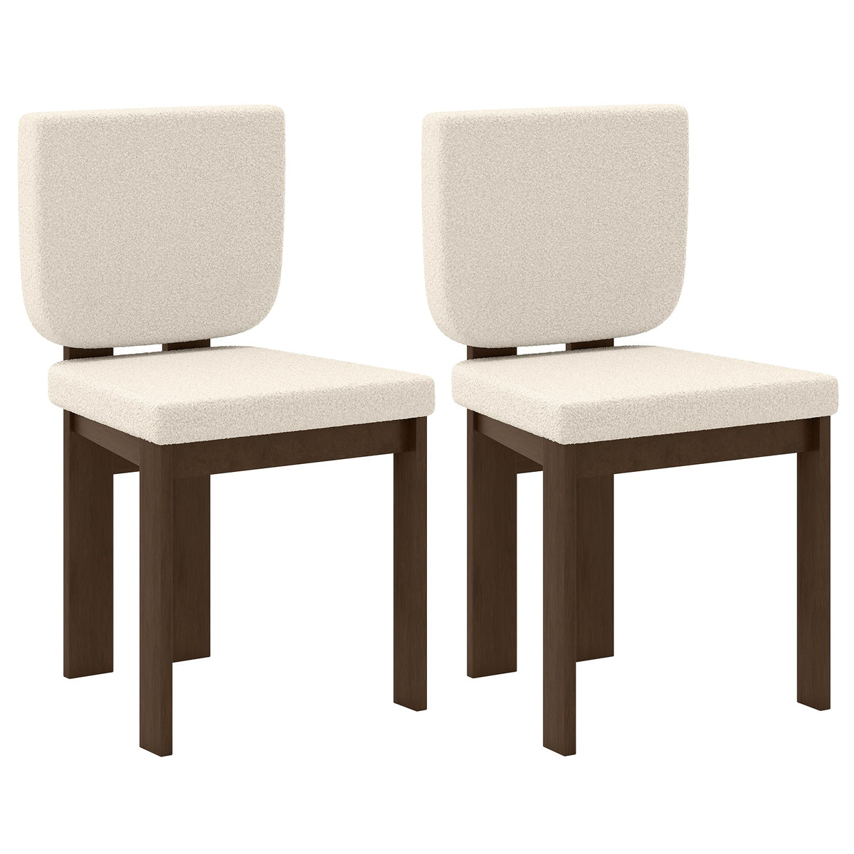 Wooden Dining Chair Set of 2 with Rubber Wood Legs