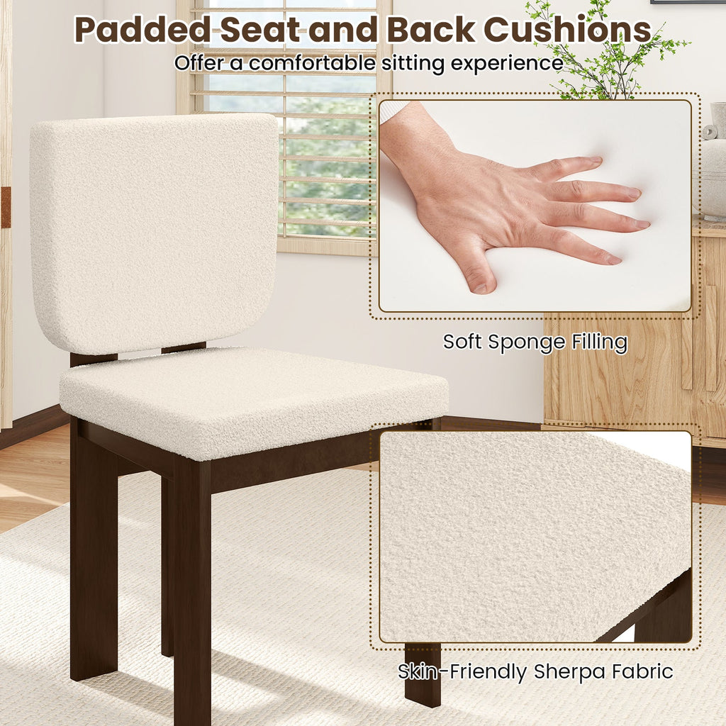 Wooden Dining Chair Set of 2 with Rubber Wood Legs