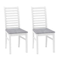 Set of 2 Wooden Dining Chairs with Rubber Wood Legs