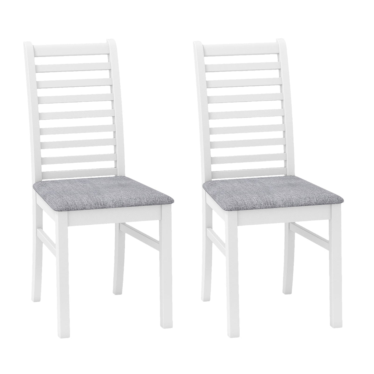 Set of 2 Wooden Dining Chairs with Rubber Wood Legs