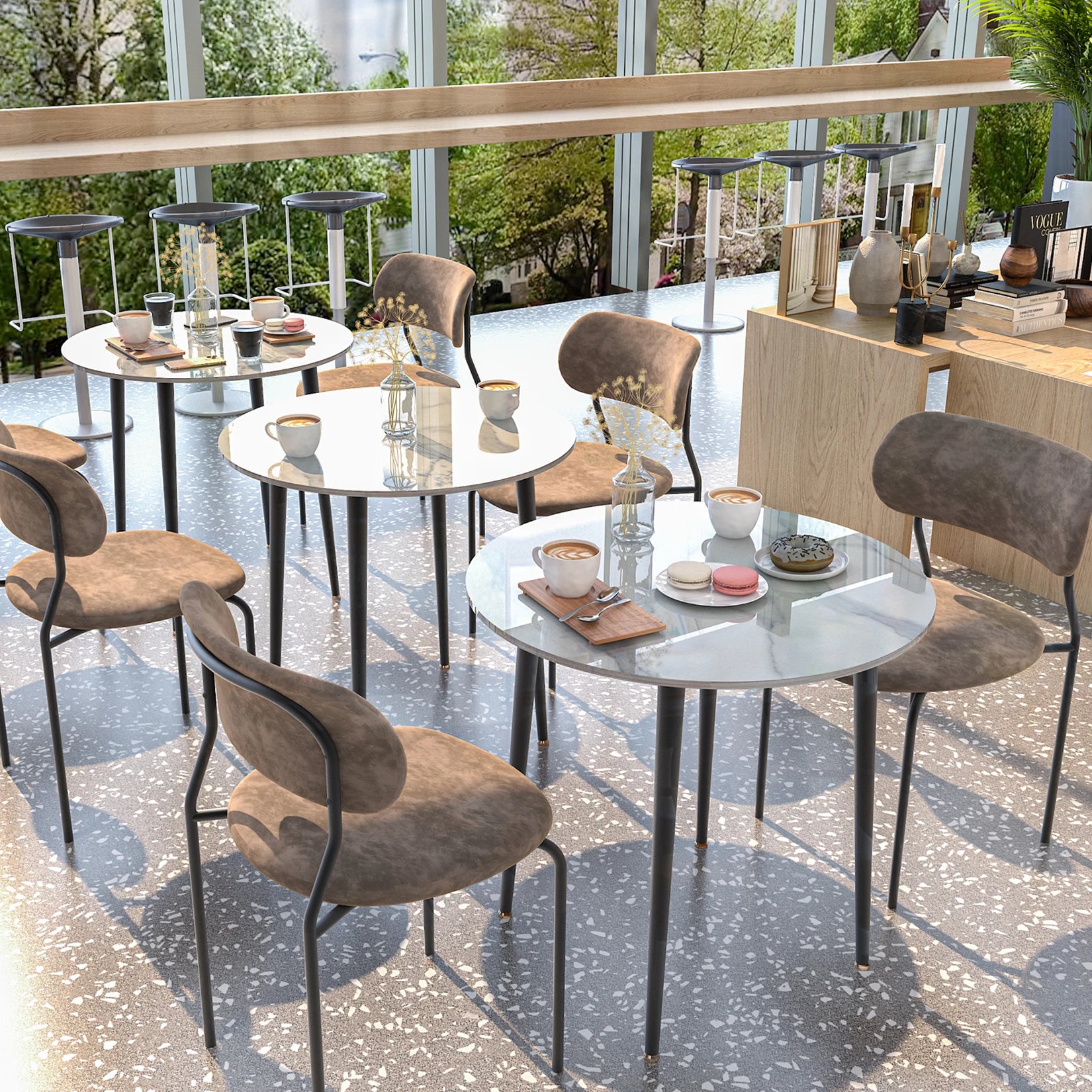 32" Sintered Stone Dining Table Round