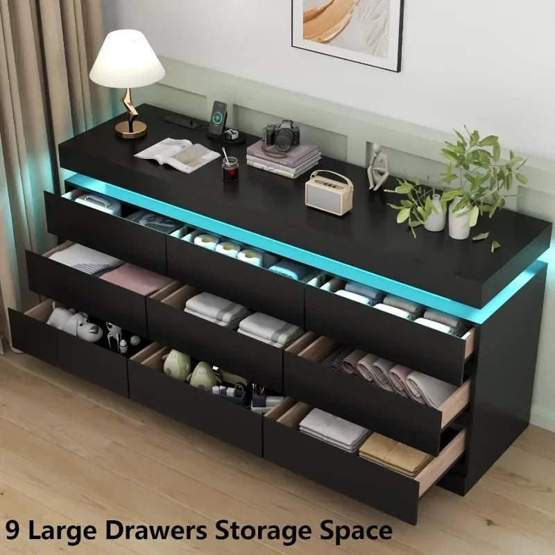 9 Drawer Dresser with Power Outlet