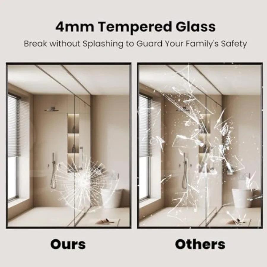 Rectangle Bathroom Vanity Mirror, Hangs Vertically or Horizontally
