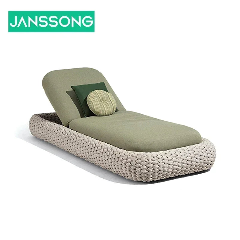 Aluminum Rattan Outdoor Lounger