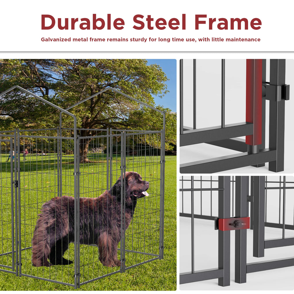 Oversized Large Dog Kennel Outdoor with Anti-UV Waterproof Cover