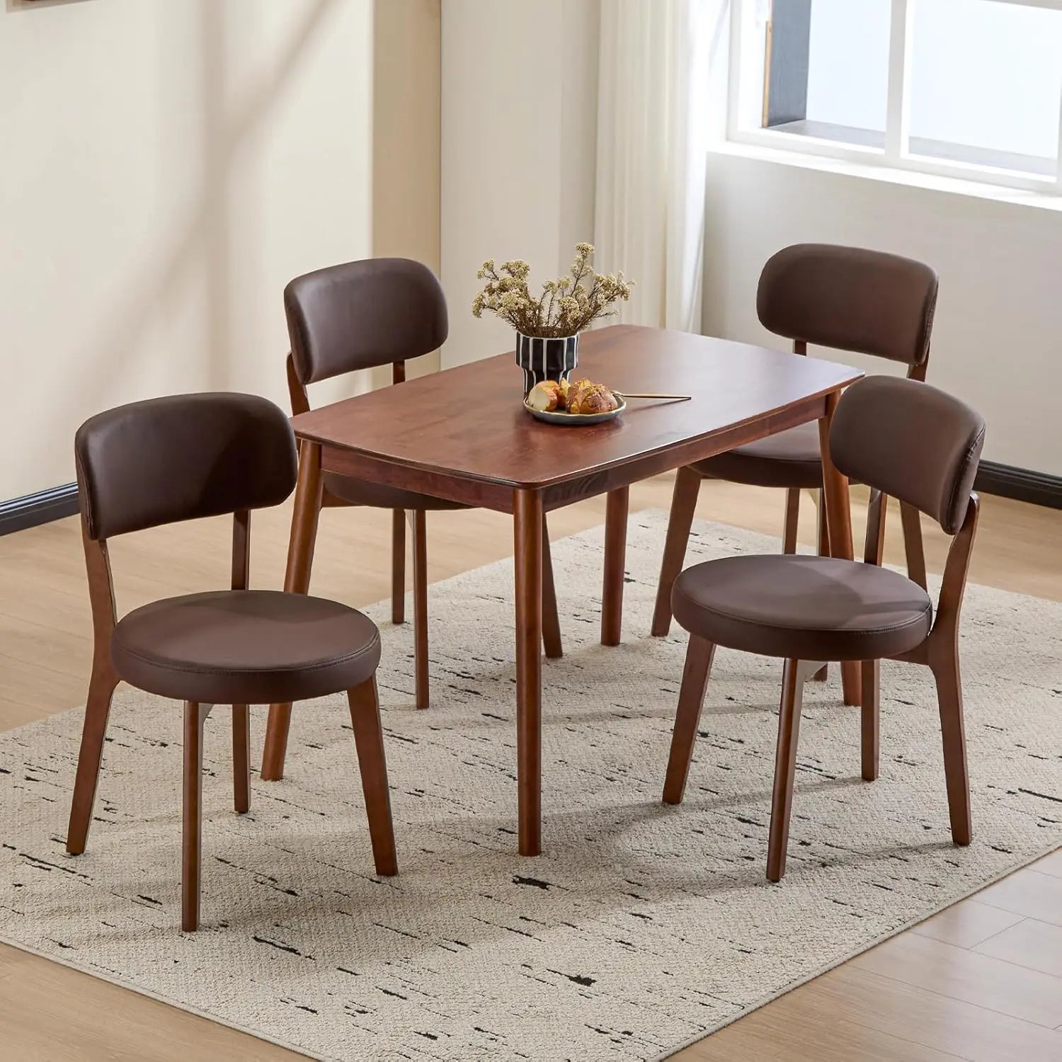 Oak Wooden Dining Chairs Set of 4