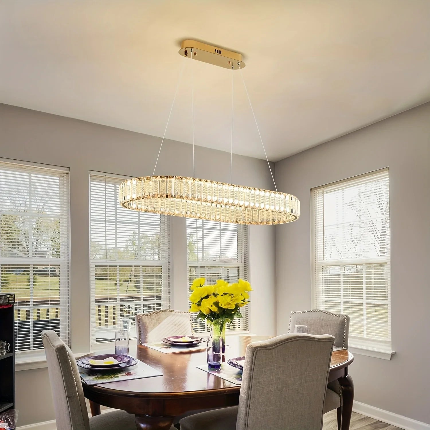 Modern Gold Crystal Chandelier