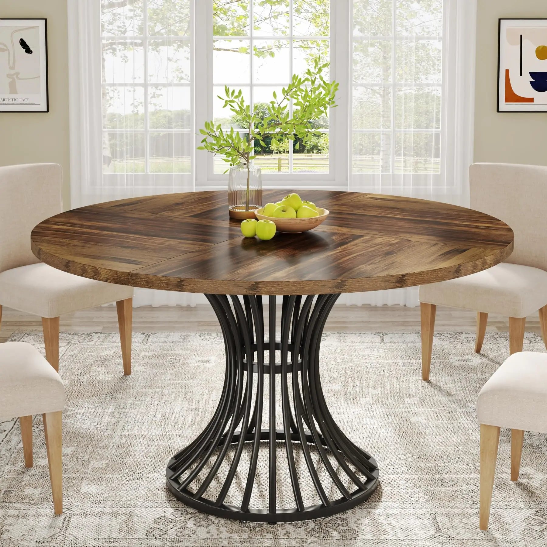 Round Dining Table for 4-6 People