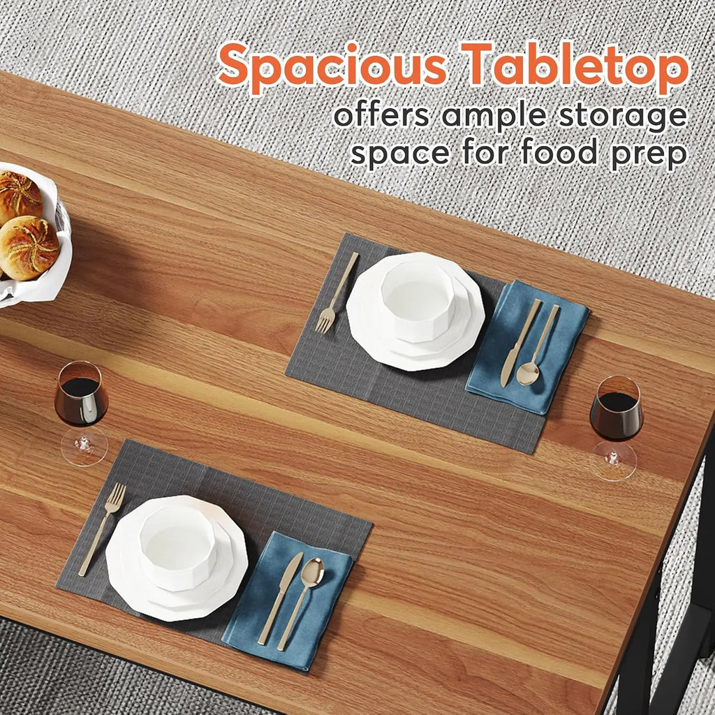 Kitchen Island Bar Table With Five Open Storage Shelves