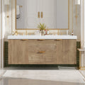 59.3" Double Sink Bathroom Vanity with SMC Top, MDF Cabinet, Soft-Close DoorsBathrooms