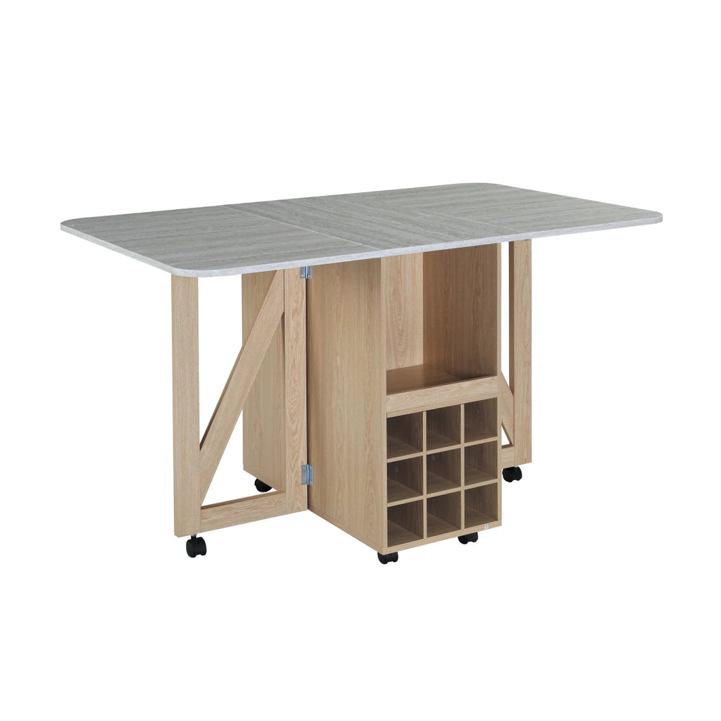 Foldable Dining Table for Small Space Space Saving Multi - purpose Folding Table with Storage for Kitchen Living Room Bedroom Home Office