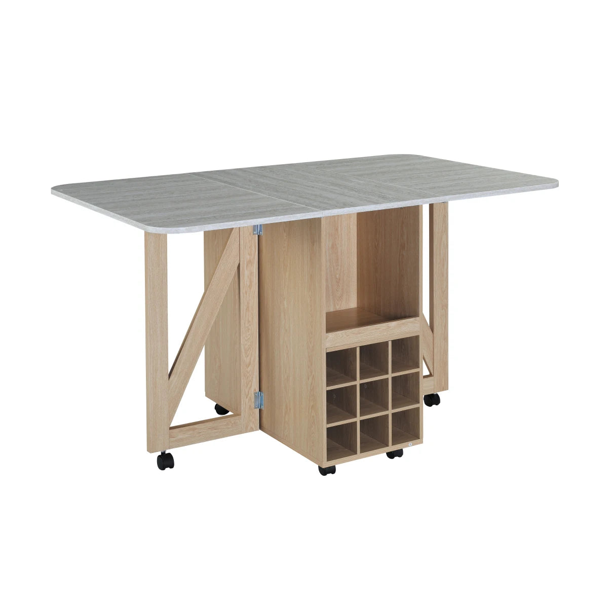Foldable Dining Table for Small Space Space Saving Multi - purpose Folding Table with Storage for Kitchen Living Room Bedroom Home Office