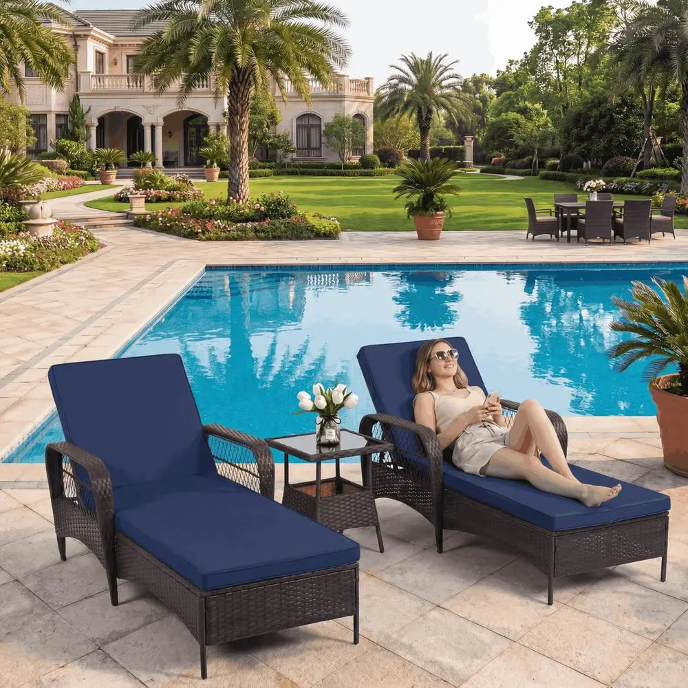 Outdoor Wicker Chaise Lounge Sets