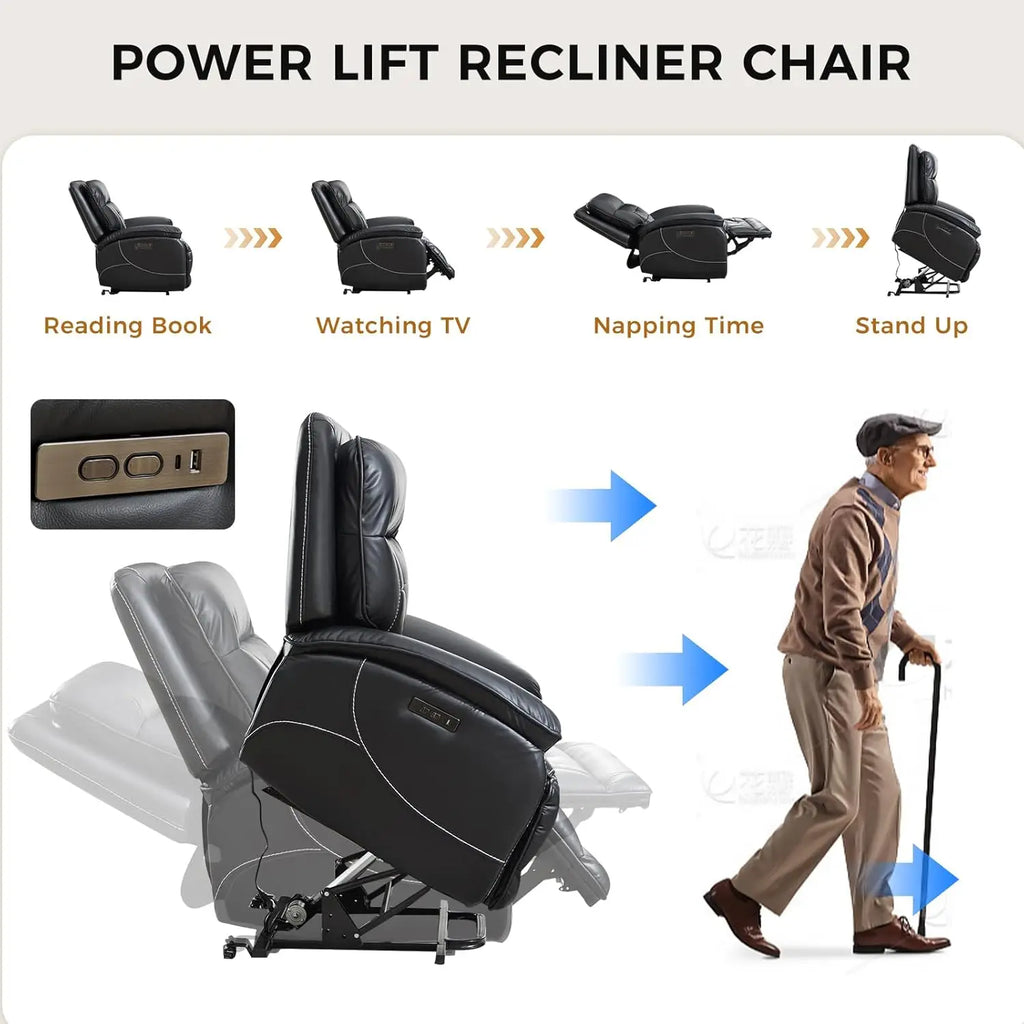 Power Lift Recliner Elderly 26in Wide Heat Massage