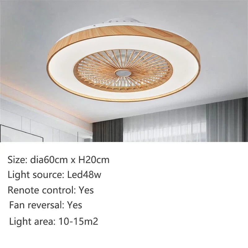 Wood grain Ceiling electric fan light