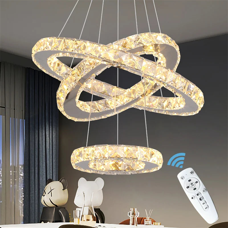 Modern Crystal Rings Led Chandelier