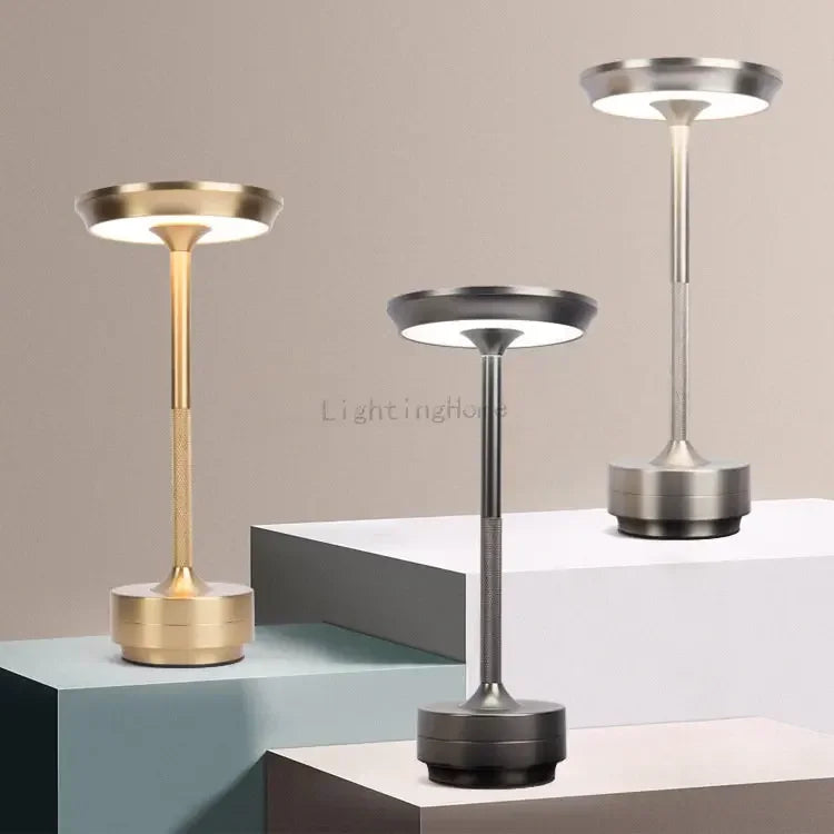 Metal LED Touch Table Lamp Portable Cordless Bedside Light
