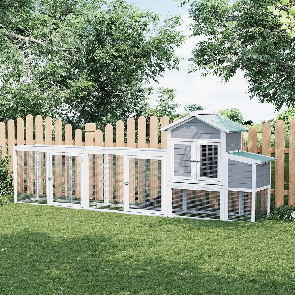 Wooden Chicken Coop with Nesting Box Waterproof Sliding