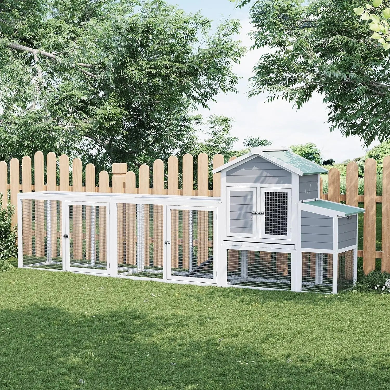 Wooden Chicken Coop with Nesting Box Waterproof Sliding