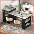 59.5" Kitchen Island with Extendable Dining Table, Black