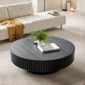 Round Handcrafted Wooden Drum Coffee Table