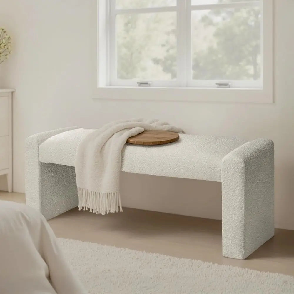 End of Bed Fabric Upholstered Bench,
