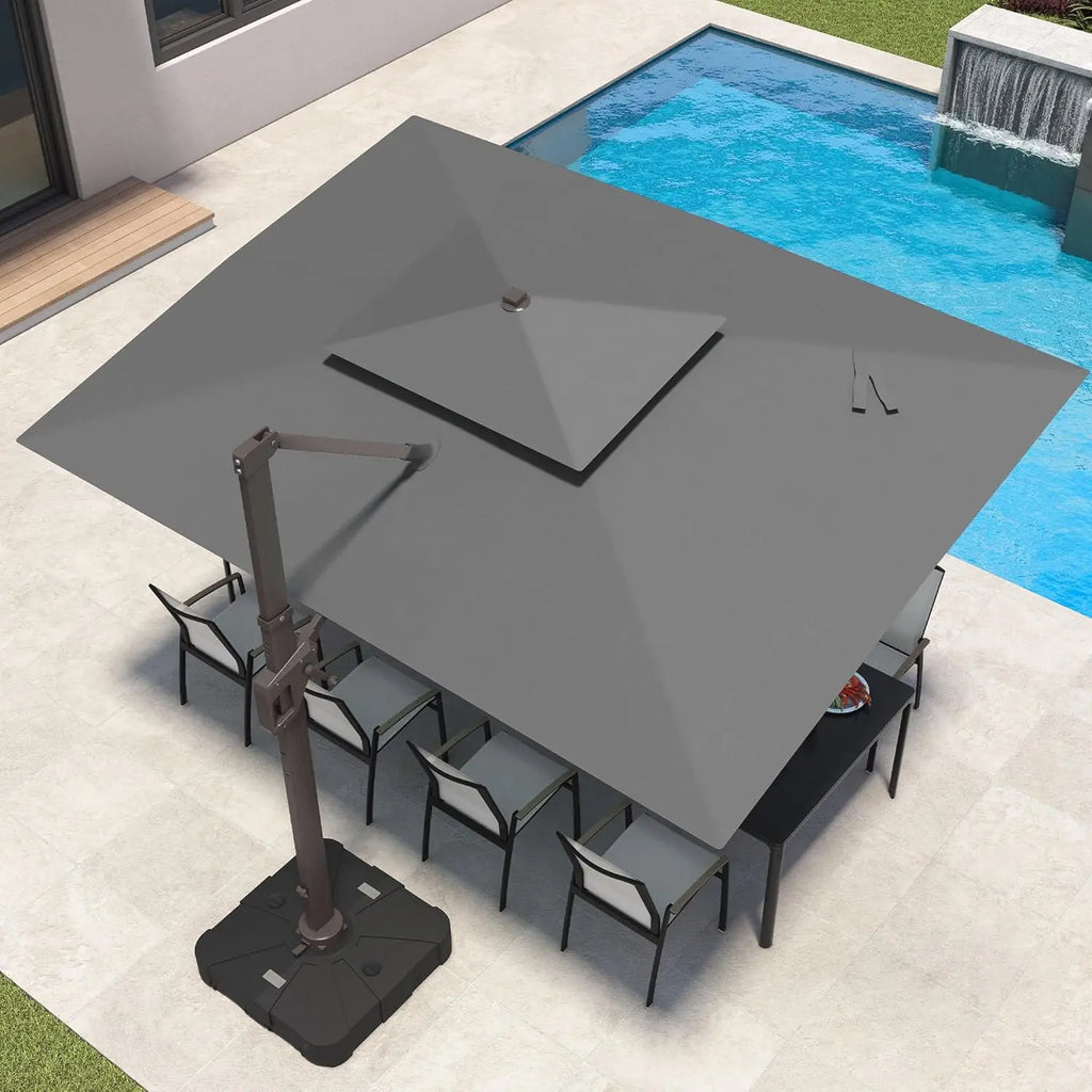9x12 FT Patio Umbrella with LED Lights