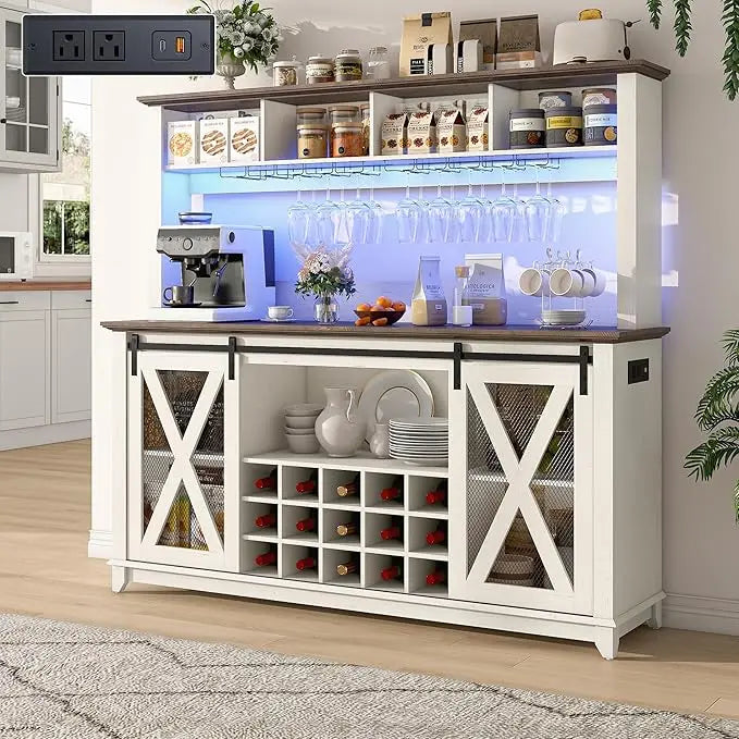 Coffee Wine Buffet Cabinet with LED