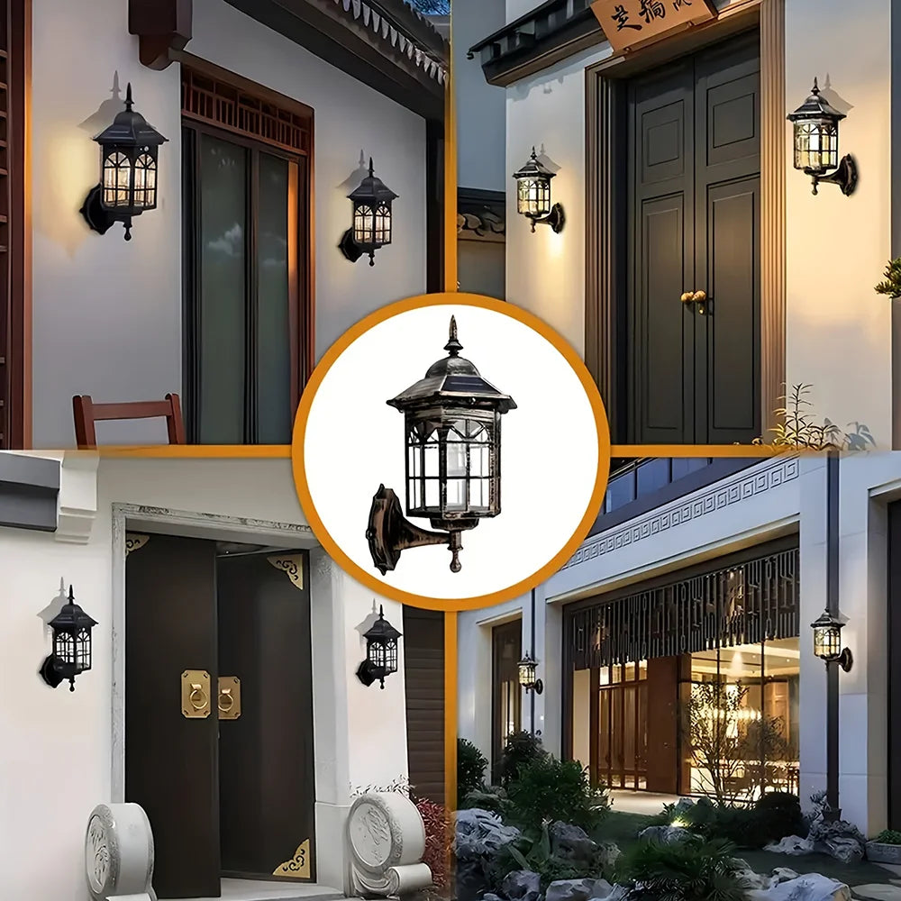 2pcs Exterior Light Fixtures Wall Mounted Light LED Solar Outdoor