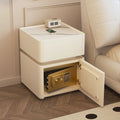 French Minimalist Bedside Table Classic with Safe