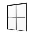 Black Semi-Frameless Bypass Shower Door 50-60 in W x 60 in H