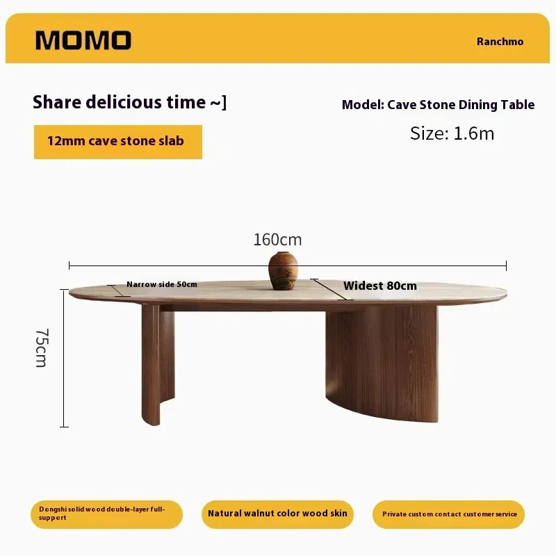 Round Oval Wood Dining Table