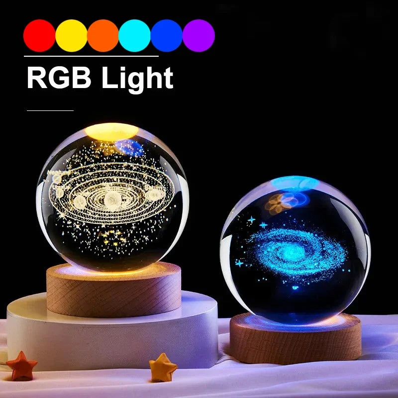6cm Bedside Lamp Solar Theme Cosmos Series Crystal Ball