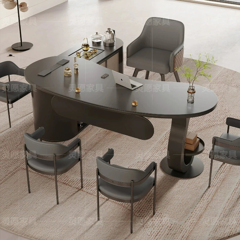 Luxury Irregular Shaped Sintered Stone Desk