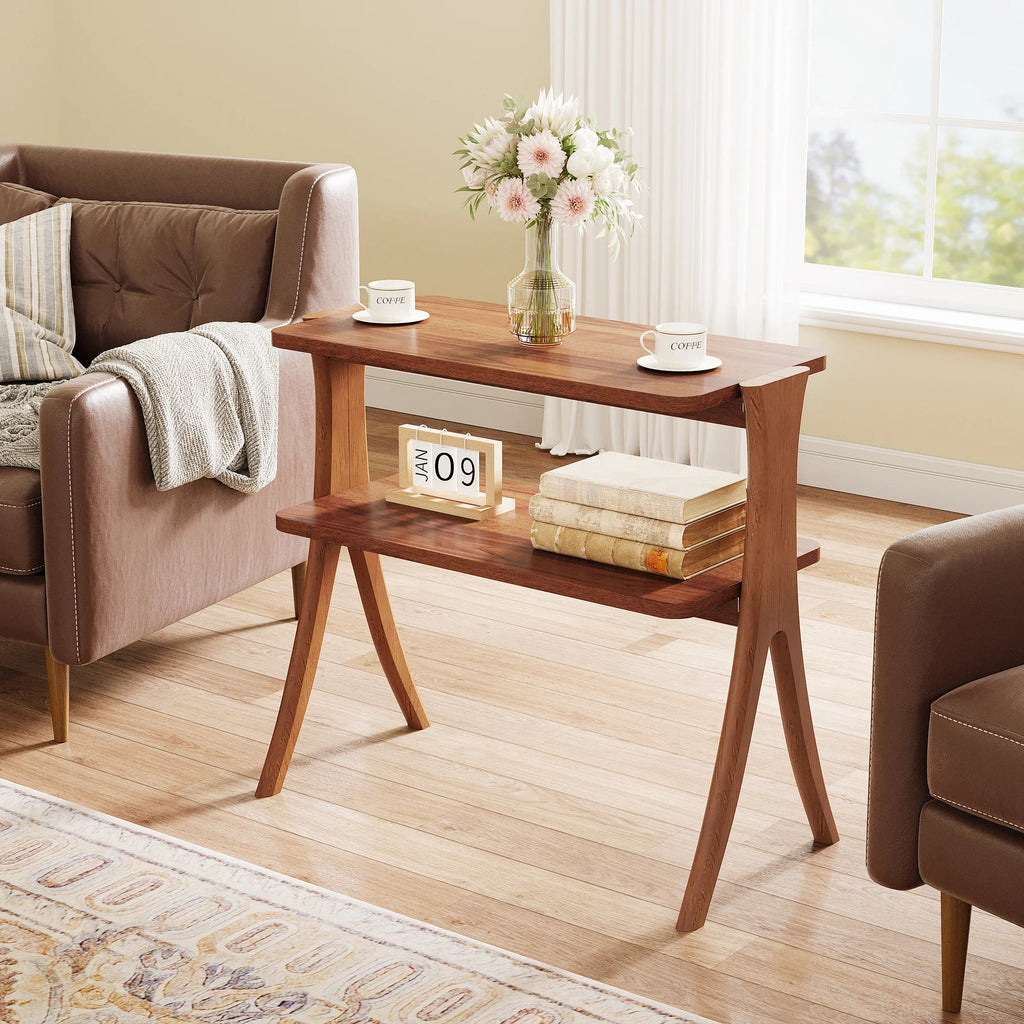 Tribesigns Walnut Side Table for Living Room