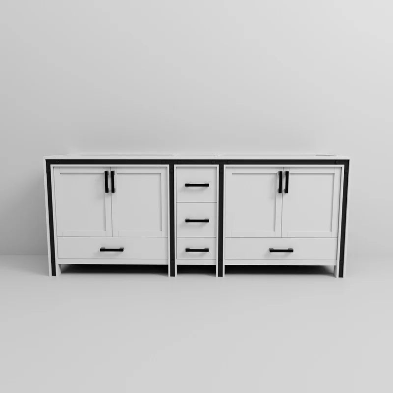 White Double Bathroom Vanity