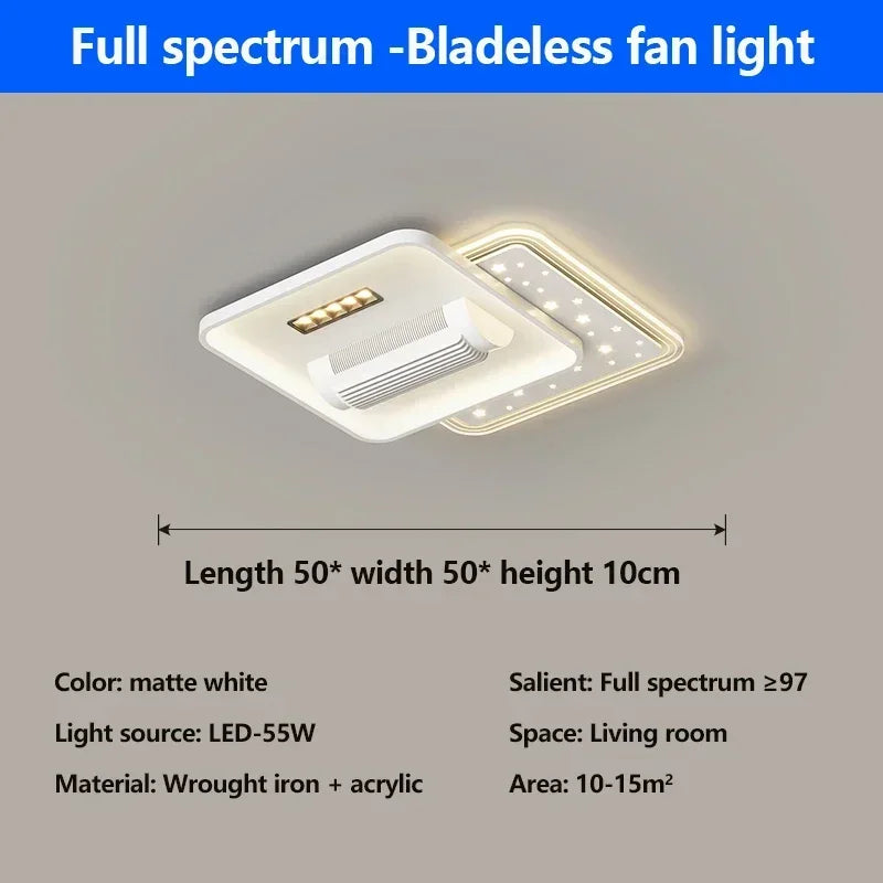 Modern Bladeless Ceiling Fan with Light And Remote