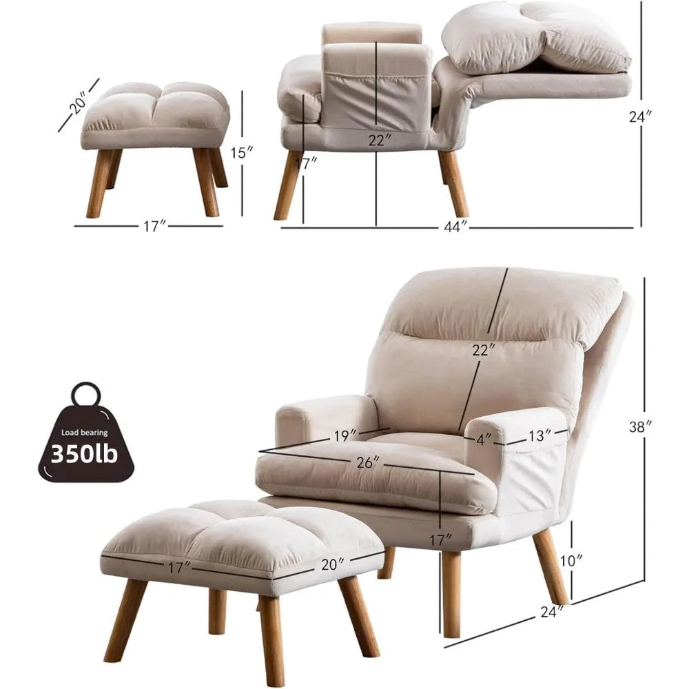 Modern Accent Chair with Ottoman