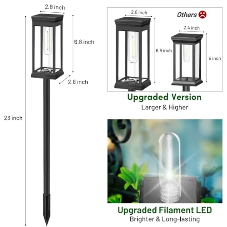 Upgraded Solar Pathway Lights Outdoor, 8-Pack