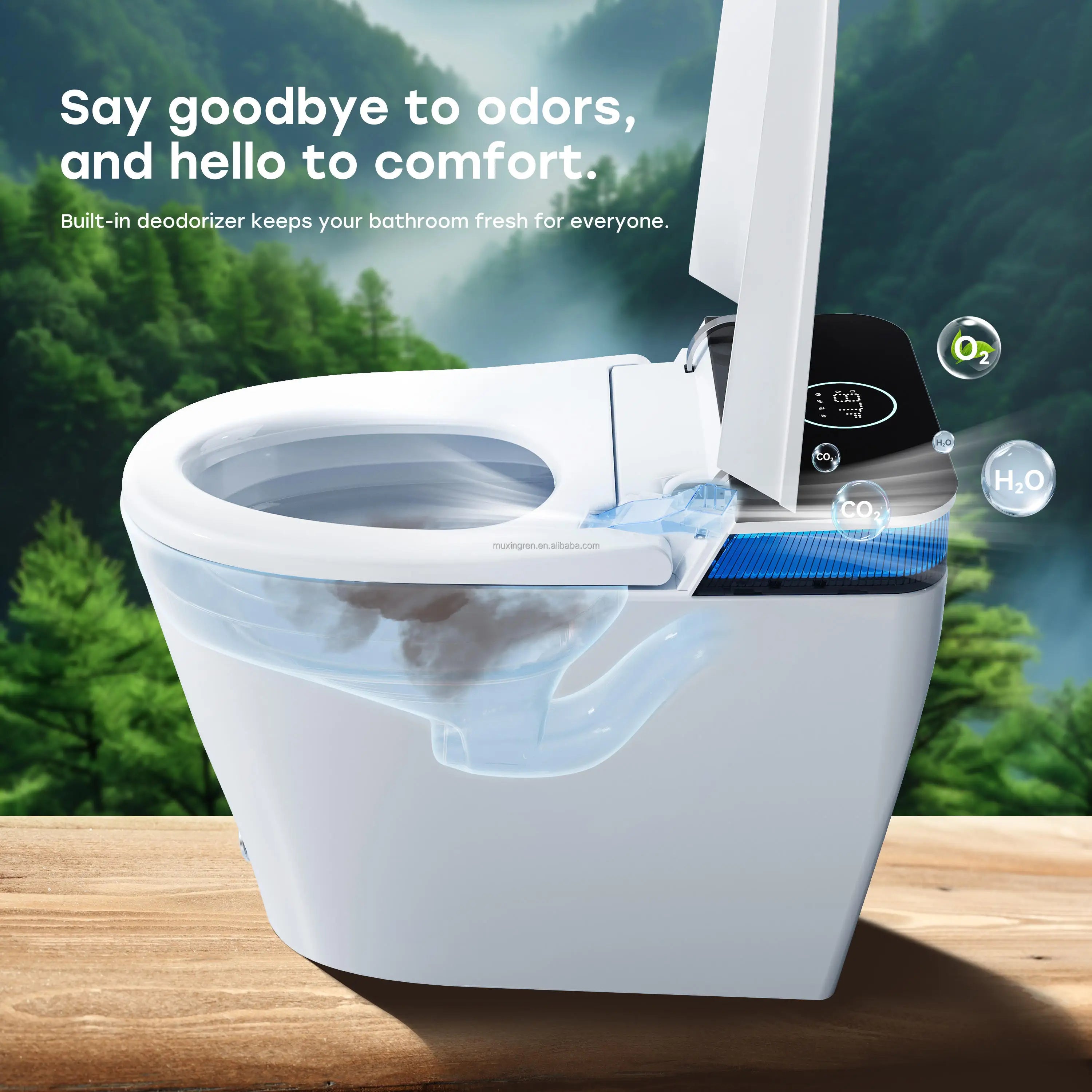 HOROW T38 Retail Listed,Inquire for Wholesale: US Local Stock Modern Smart Toilet with Auto Open/Close Lid Elongated Heated Seat
