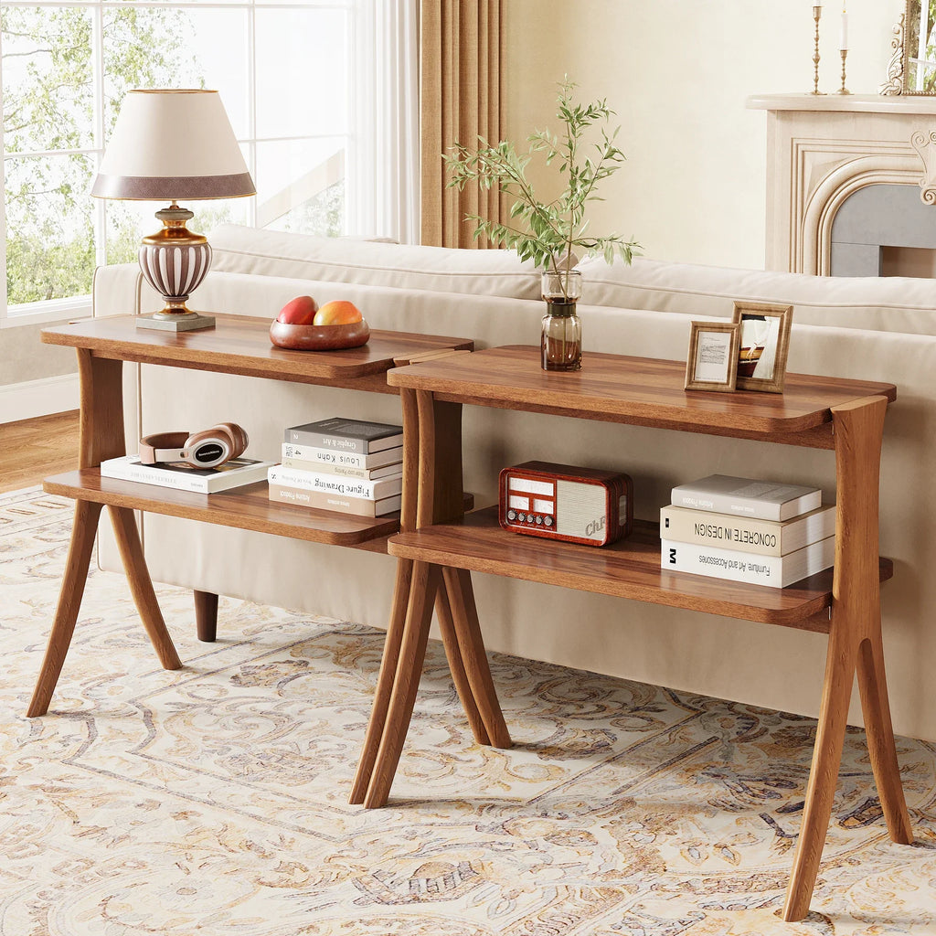 Tribesigns Walnut Side Table for Living Room