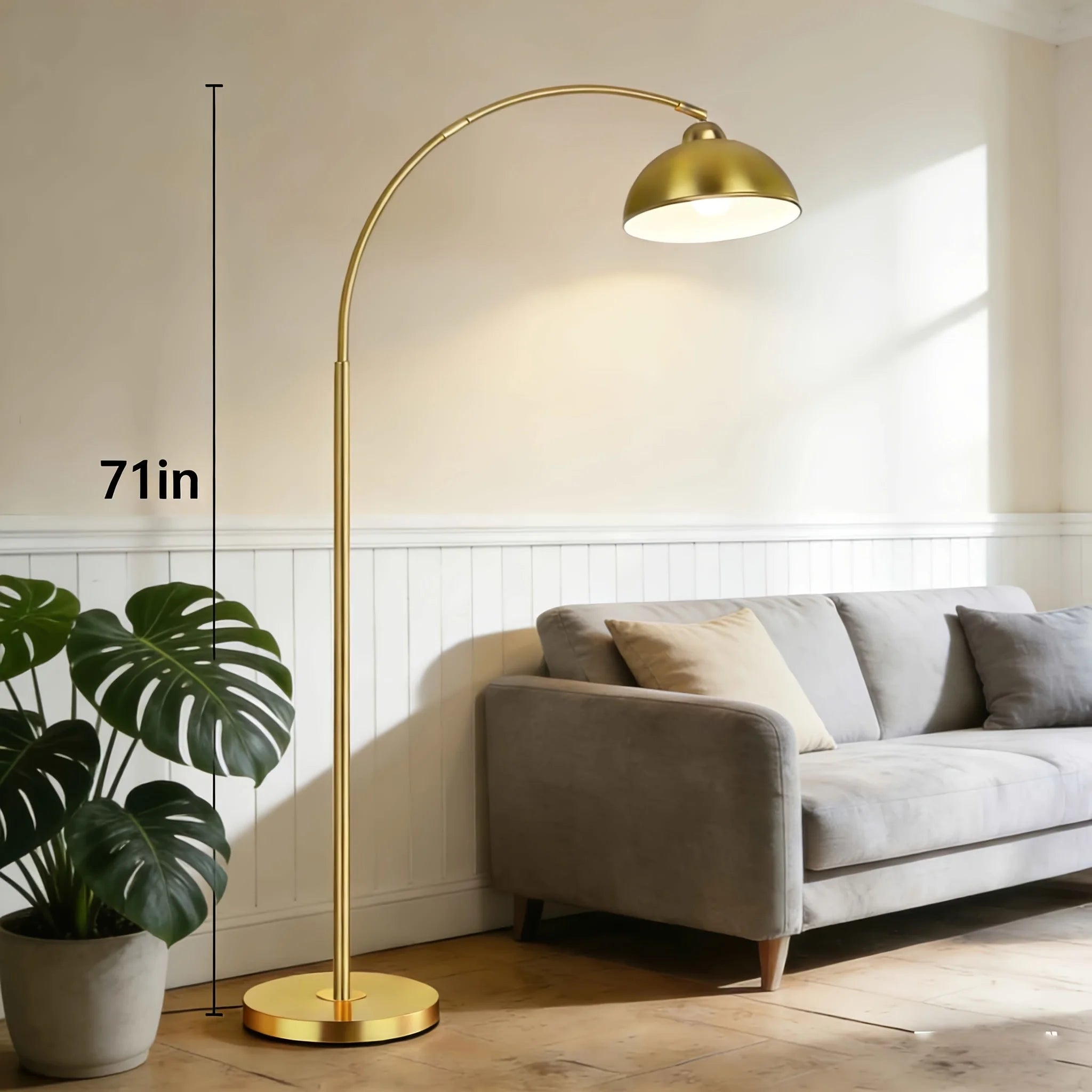 Modern Arched Floor Lamp with Remote Control