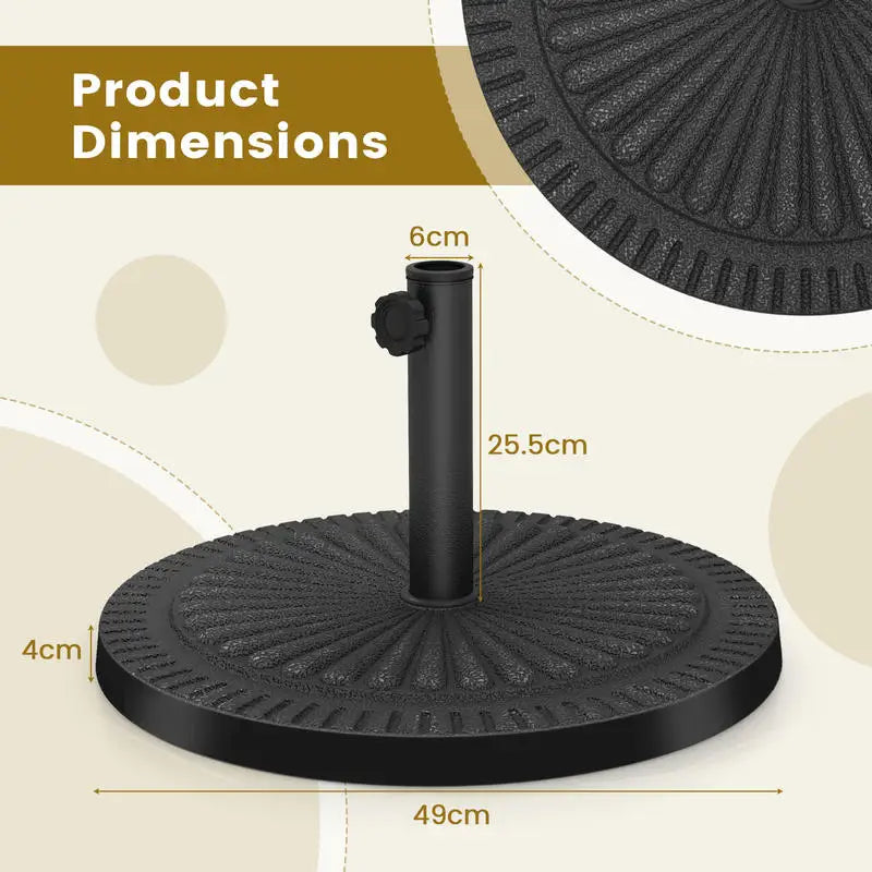 31.5 lbs Market Heavy-Duty Outdoor Stand Bronze Umbrella Base
