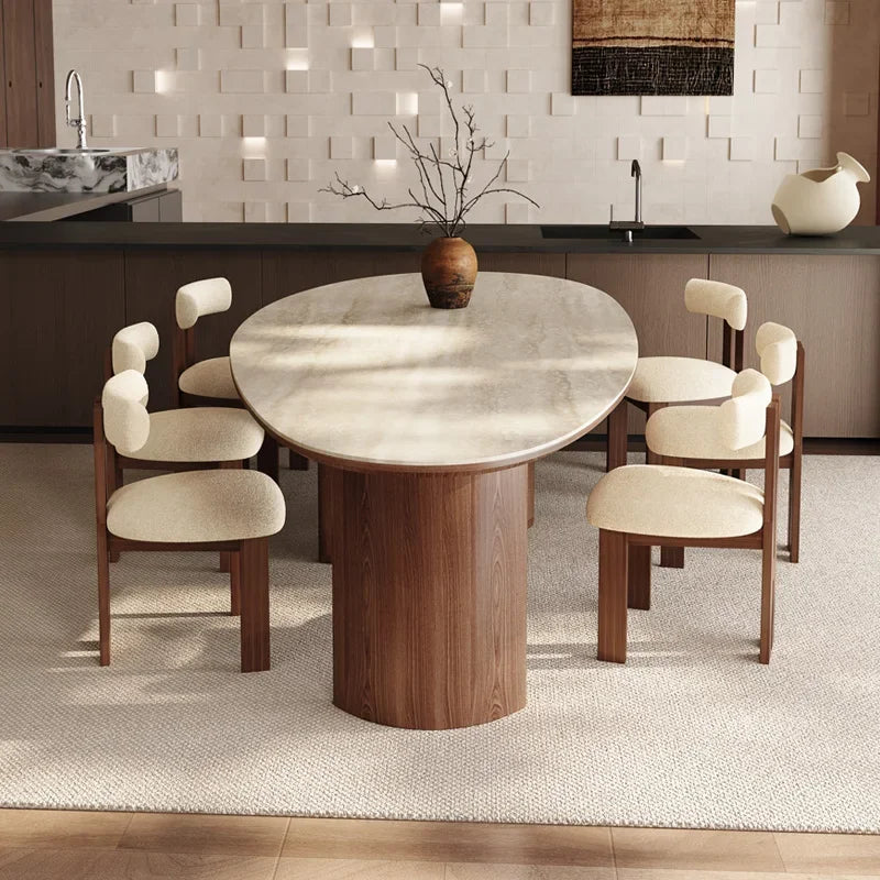 Round Oval Wood Dining Table