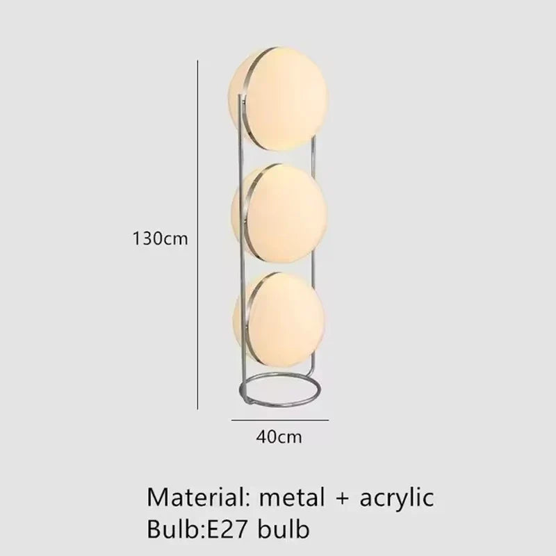 Modern Creative Floor Lamp White Yellow Acrylic Ball
