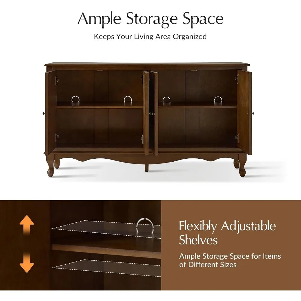 Farmhouse Style Wood Sideboard Buffet Cabinet